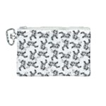 Erotic Pants Motif Black And White Graphic Pattern Black Backgrond Canvas Cosmetic Bag (Medium)