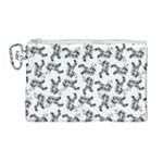 Erotic Pants Motif Black And White Graphic Pattern Black Backgrond Canvas Cosmetic Bag (Large)