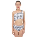 Erotic Pants Motif Black And White Graphic Pattern Black Backgrond Spliced Up Two Piece Swimsuit