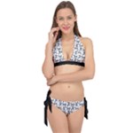 Erotic Pants Motif Black And White Graphic Pattern Black Backgrond Tie It Up Bikini Set