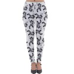 Erotic Pants Motif Black And White Graphic Pattern Black Backgrond Lightweight Velour Leggings