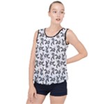 Erotic Pants Motif Black And White Graphic Pattern Black Backgrond Bubble Hem Chiffon Tank Top