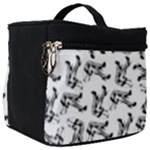 Erotic Pants Motif Black And White Graphic Pattern Black Backgrond Make Up Travel Bag (Big)