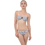 Erotic Pants Motif Black And White Graphic Pattern Black Backgrond Classic Bandeau Bikini Set