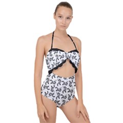 Scallop Top Cut Out Swimsuit 