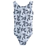 Erotic Pants Motif Black And White Graphic Pattern Black Backgrond Kids  Cut-Out Back One Piece Swimsuit