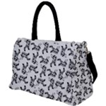 Erotic Pants Motif Black And White Graphic Pattern Black Backgrond Duffel Travel Bag