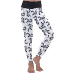 Erotic Pants Motif Black And White Graphic Pattern Black Backgrond Kids  Lightweight Velour Classic Yoga Leggings