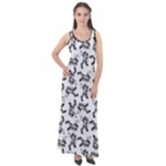 Erotic Pants Motif Black And White Graphic Pattern Black Backgrond Sleeveless Velour Maxi Dress