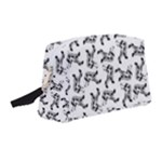 Erotic Pants Motif Black And White Graphic Pattern Black Backgrond Wristlet Pouch Bag (Medium)