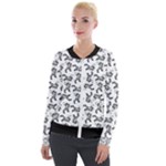 Erotic Pants Motif Black And White Graphic Pattern Black Backgrond Velvet Zip Up Jacket