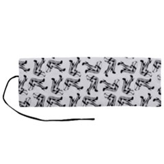 Erotic Pants Motif Black And White Graphic Pattern Black Backgrond Roll Up Canvas Pencil Holder (M) from ArtsNow.com