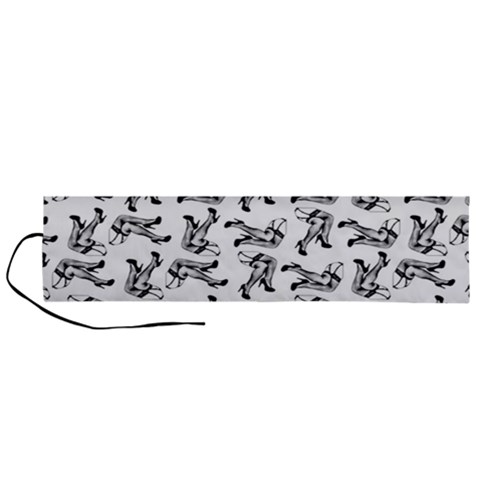 Erotic Pants Motif Black And White Graphic Pattern Black Backgrond Roll Up Canvas Pencil Holder (L) from ArtsNow.com