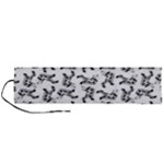 Erotic Pants Motif Black And White Graphic Pattern Black Backgrond Roll Up Canvas Pencil Holder (L)