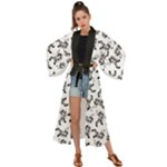 Erotic Pants Motif Black And White Graphic Pattern Black Backgrond Maxi Kimono