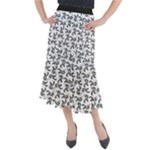 Erotic Pants Motif Black And White Graphic Pattern Black Backgrond Midi Mermaid Skirt