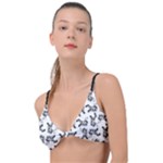 Erotic Pants Motif Black And White Graphic Pattern Black Backgrond Knot Up Bikini Top