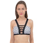 Erotic Pants Motif Black And White Graphic Pattern Black Backgrond Cage Up Bikini Top