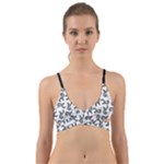 Erotic Pants Motif Black And White Graphic Pattern Black Backgrond Wrap Around Bikini Top