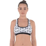 Erotic Pants Motif Black And White Graphic Pattern Black Backgrond Cross Back Hipster Bikini Top 