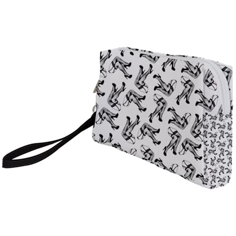 Erotic Pants Motif Black And White Graphic Pattern Black Backgrond Wristlet Pouch Bag (Small) from ArtsNow.com