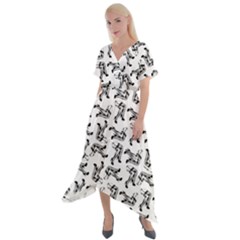 Cross Front Sharkbite Hem Maxi Dress 