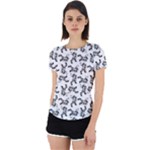 Erotic Pants Motif Black And White Graphic Pattern Black Backgrond Back Cut Out Sport T-Shirt