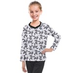 Erotic Pants Motif Black And White Graphic Pattern Black Backgrond Kids  Long Mesh T-Shirt