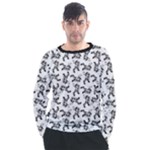 Erotic Pants Motif Black And White Graphic Pattern Black Backgrond Men s Long Sleeve Raglan T-Shirt