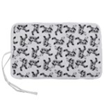 Erotic Pants Motif Black And White Graphic Pattern Black Backgrond Pen Storage Case (L)