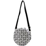 Erotic Pants Motif Black And White Graphic Pattern Black Backgrond Crossbody Circle Bag