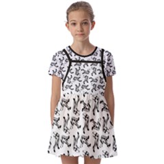 Kids  Short Sleeve Pinafore Style Dress 