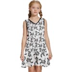 Erotic Pants Motif Black And White Graphic Pattern Black Backgrond Kids  Sleeveless Tiered Mini Dress