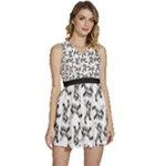 Erotic Pants Motif Black And White Graphic Pattern Black Backgrond Sleeveless High Waist Mini Dress