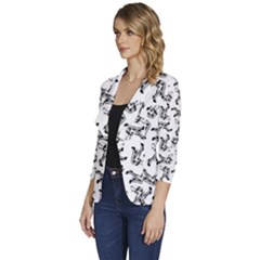 Women s One-Button 3/4 Sleeve Short Jacket 