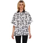 Erotic Pants Motif Black And White Graphic Pattern Black Backgrond Women s Batwing Button Up Shirt