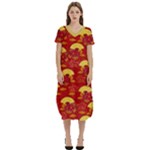 Chinese Red - Copy T-Shirt Midi Dress With Pockets