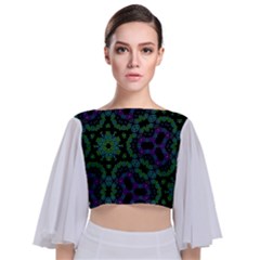 Tie Back Butterfly Sleeve Chiffon Top 