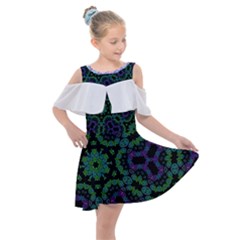 Kids  Shoulder Cutout Chiffon Dress 