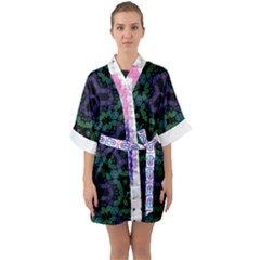 Half Sleeve Satin Kimono  