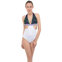 Halter Front Plunge Swimsuit 