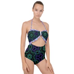 Scallop Top Cut Out Swimsuit 