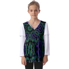 Kids  V Neck Casual Top 