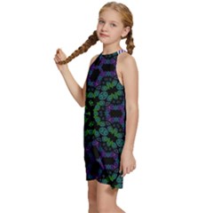 Kids  Halter Collar Waist Tie Chiffon Dress 