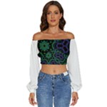 PAYPERCAPTURE DRESS COLLECTION  Long Sleeve Crinkled Weave Crop Top