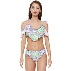 Ruffle Edge Tie Up Bikini Set	 