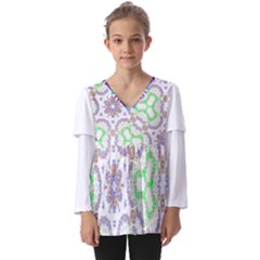 Kids  V Neck Casual Top 