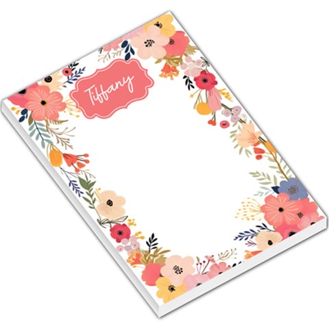 Personalized Floral Graphic Any Text Name Large Memo Pad Large Memo Pads from ArtsNow.com