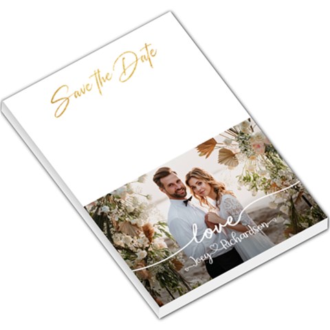 Personalized Wedding Gift Photo Any Text Name Large Memo Pad Large Memo Pads from ArtsNow.com