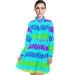 Abstract Design Pattern Long Sleeve Chiffon Shirt Dress
